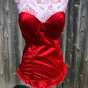 Red satin corset